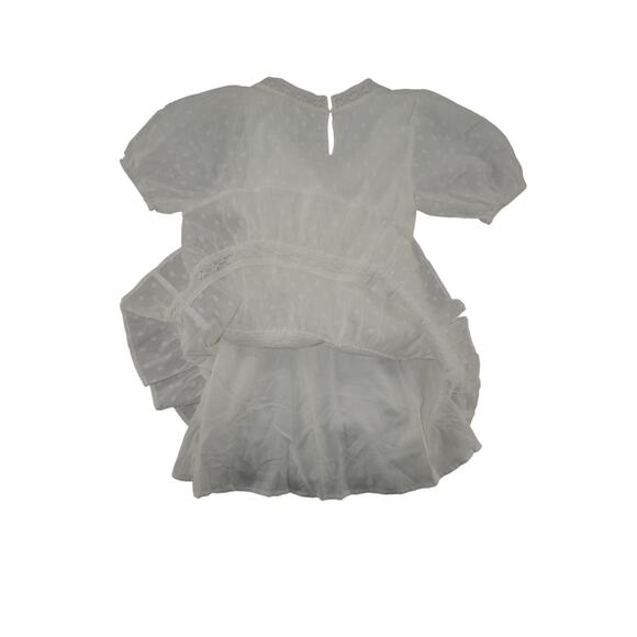 Aqua Girls Swiss Dot Lace Tiered White Dress Small NWT Bloomingdales Exclusive - Picture 6 of 8